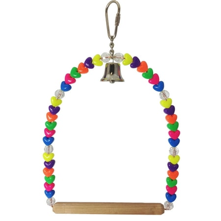 Cockatiel Swing - FeatherSmart Cockatiel Parakeet Bird Swing (Neon Heart)