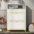 thumbnail image 2 of TUANLUO Shoe Cabinet with 2 Flip and 2 Slide Drawers, Freestanding Shoe Organizer, Storage Shoe Cabinet with Open Shelf, Shoe Cabinet Furniture for Entryway Hallway, 27.6"L x 11.8"W x 47.2"H, White, 2 of 10