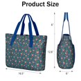 thumbnail image 3 of Tote Bag for Women - Dark Blue Christmas Reindeer Pattern Shoulder Bag - Large Utility Work Duffle Bag with Zipper Handbag for Travel, Work, Sprots, 3 of 5
