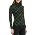 thumbnail image 1 of Haut à Col Roulé à Manches Longues pour Femme Extensible Ajusté de Noël Xmas Chemise TG Vert Brun, 1 of 7