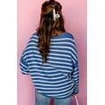 thumbnail image 3 of FOLUNSI Sky Blue O-Neck Sweater, Plus Size, Drop Shoulder, Casual, Long Sleeves, 3 of 8