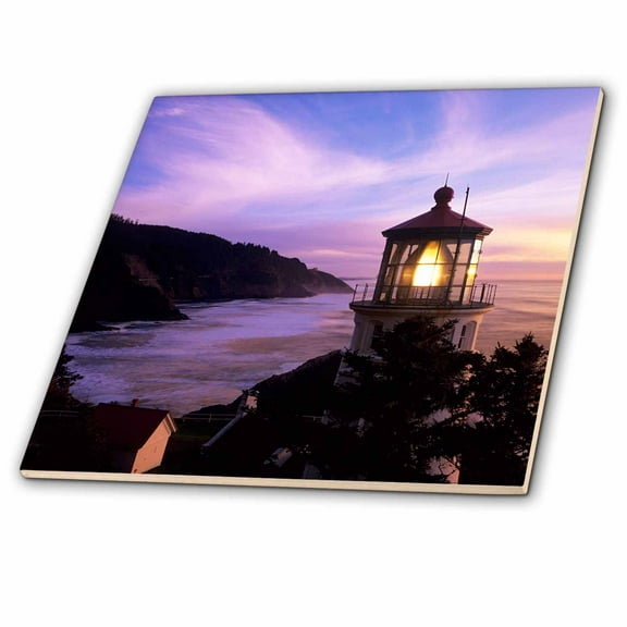3dRose, Oregon, Heceta Head Lighthouse - US38 JWI0141 - Jamie and Judy Wild, 8 Inch Ceramic Tile