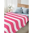 thumbnail image 4 of Pink Striped King Size Flat Sheet, Wrinkleproof & Fadeproof Cooling Flat Bed Sheet Only, Modern Simple Monochrome Geometric White Breathable Soft Bedding Top Sheets 105 x 98 Inches, 4 of 8