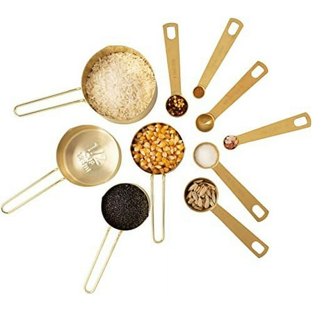 

Gold Measuring Cups & Measuring Spoons 10-Piece Set (4 Cups; 6 Spoons)
