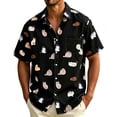 thumbnail image 2 of Yaoyar Men's Vibrant Hawaiian Print Short Sleeve Camp Collar Shirt Breathable Lightweight Summer Vacation Tee, 2 of 5