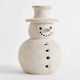 thumbnail image 1 of Christmas Decorations - Handmade Terracotta Snowman Figurines - White Clay Winter Decor Holiday Rustic Unique Decor for Home Table Room Farmhouse Indo, 1 of 5