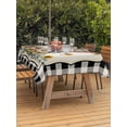 thumbnail image 3 of Outdoor Tablecloth with Umbrella Hole for Patio/Picnic/Party/Camping, Pig Sunflowers Waterproof Table Cloth Rectangle Table Cover Washable, Yellow Floral Black White Checkered Rustic (60"x 84"), 3 of 8