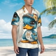 thumbnail image 2 of Lsque Cute Sunflower Blue Duck pattern Hawaiian Shirt for Men, Unisex Summer Beach Casual Short Sleeve Button Down Shirts-3X-Large, 2 of 9