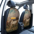 thumbnail image 2 of Goofa Three Horses Oil Painting Pattern Car Back Seat Protector for Kids (2 Pack) ,Anti-kick Storage Mat for Car Seats,Shields from Footprints, 2 of 6
