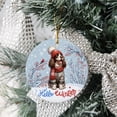thumbnail image 3 of Hello Winter English Springer Spaniel Smiling in Red Scarf Hat Welcome Christmas Ceramic Round Ornament Springers Dog Lover Gifts Home Tree Decor - 00017, 3 of 5