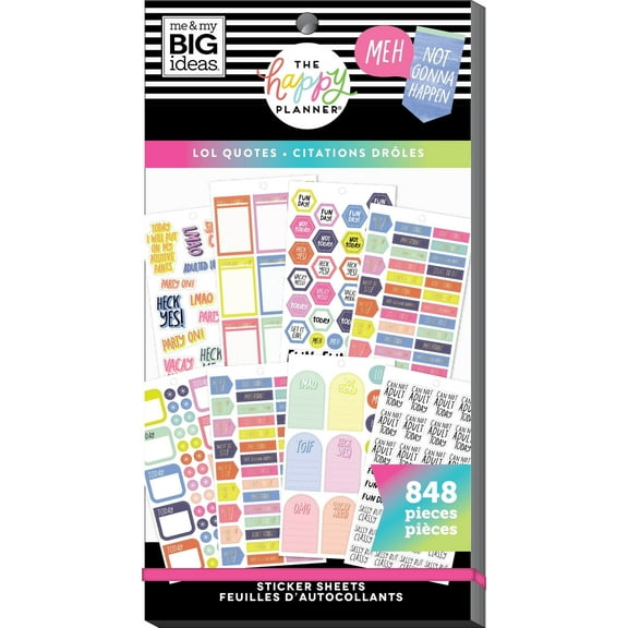 The Happy Planner Value Pack Stickers - LOL Quotes 848pcs