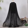 thumbnail image 6 of Byfri Sheer Chiffon Long Cape Flowing Hoodless Cloak Outerwear for Weddings & Themed Events 150cm Black, 6 of 7