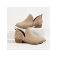 thumbnail image 3 of Gomelly Women Ankle Boots Fashion V Cut Stacked Heel Booties Khaki 8, 3 of 5