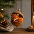 thumbnail image 5 of Forest Animal Acorn Ornaments 3D, Detailed Woodland Creature Figurines in Acorn Shell, Shatterproof Resin Christmas Tree Ornaments, Unique Animal Lover Gift Idea, Christmas Decor Set, C, 5 of 8