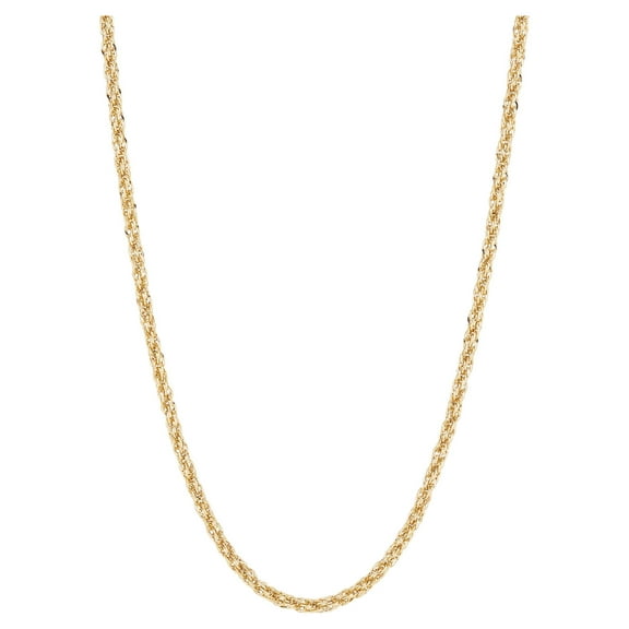 Brilliance Fine Jewelry 10K Yellow Gold Infinity 2.45MM Hollow Rope Necklace, 18"