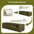 thumbnail image 5 of Leovanni 107" Boneless 3 Seater Sofa with Deep Seating for Living Room, No Assembly Required, Faux Fur Modular Modern Loveseat, Green, 5 of 5