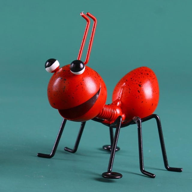 Set de Decoración de Jardín Metal Perfecl Arte de Pared 3D 10x8.5x10cm Rojo