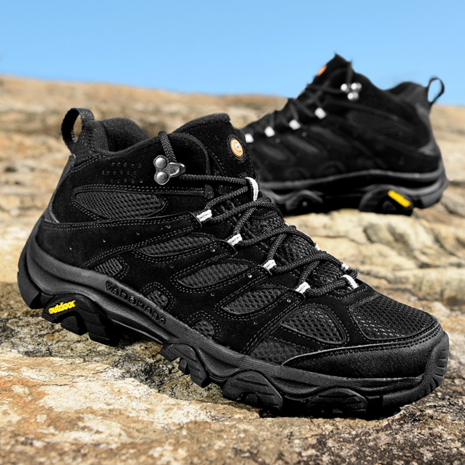 LASUDRAA Mens and Womens Ankle-High Hiking Boots Lightweight Outdoor Shoes for Trekking Trails Walking Couples Sneakers
