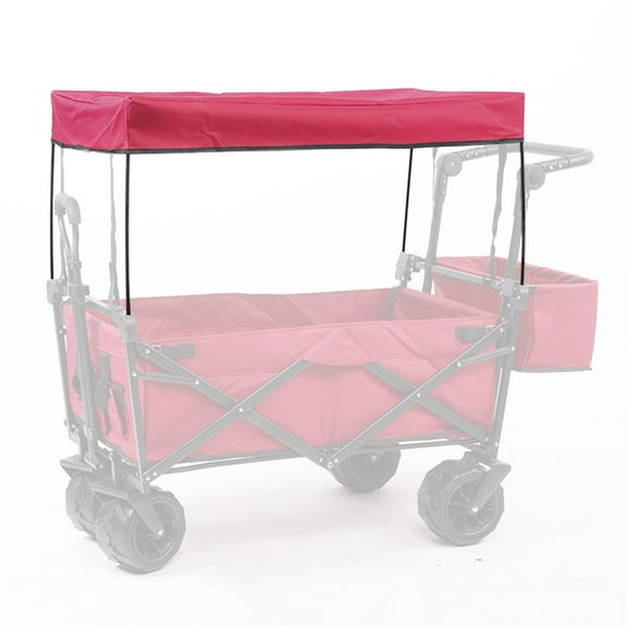 Awning Canopy For Garden Wagon Sun Shade Cover For Trolley Cart Red