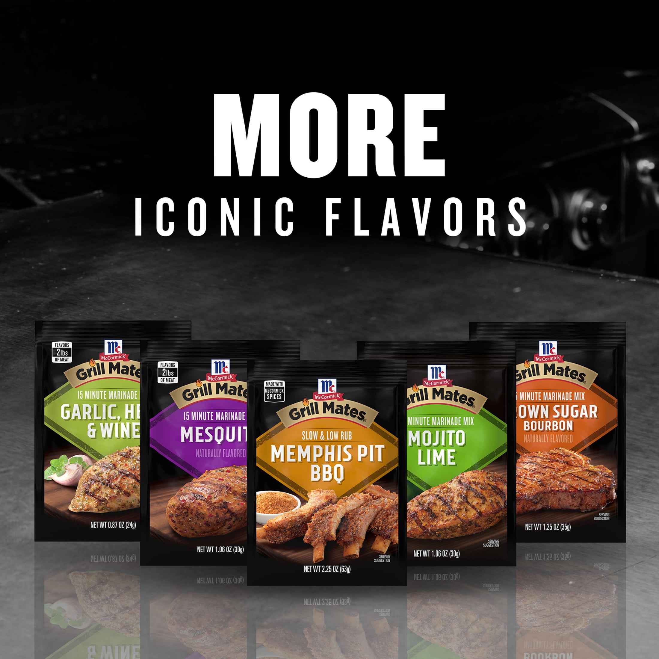 McCormick Grill Mates Slow & Low Memphis Pit BBQ Rub, 2.25 oz Packet