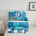 thumbnail image 4 of Fish Comforter Set Blue Ocean Twin Bedding Sets ,Coastal Quilt Nautical Sea Animal Duvet Insert Tropical Hawaii Beach Decor, 4 of 5