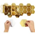 thumbnail image 1 of 24 Uds (o) hexágono Miroir Autocollants muraux Acrylique Miroir Réglage Autocollant mural Amovible A, 1 of 4
