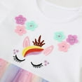 thumbnail image 5 of WIBACKER Summer Little Girl's Casual Cotton Dress Ruffled Sleeve Party Tutu Dresses - Flower Unicorn, 5 of 6