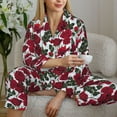 thumbnail image 6 of Lsque Rose Flowers Pattern Long Sleeve Pajama Set for Women - Soft 2-Piece Sleepwear and Loungewear Set with Pockets, Comfy Nightwear-Large, 6 of 7