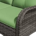 thumbnail image 4 of Meetleisure 1 piece 72.83'' Wide 3-Seat Outdoor Wicker Patio Sofa with Cushions,Green, 4 of 11