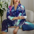 thumbnail image 6 of Fotbe Starry Multicolored Wolf Pattern Long Sleeve Pajama Set for Women,Sleepwear Set,2-piece Loungewear Set,Soft PJs Comfy Nightwear with Pockets -X-Large, 6 of 7