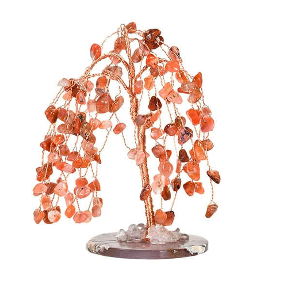 Injueey Exquisita decoración de árbol: buenos deseos y adornos significativos para el hogar o la oficina, escritorio de árbol seguro Decoración del hogar Rojo