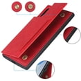 thumbnail image 3 of Galaxy Note 10 Plus Luxury PU Leather Case,Credit Card Holder,Cash Slots,Stand Function Soft TPU Back Wallet Case Flip Wrist Strap Multi-Function Case for Samsung Galaxy Note 10+ 6.8",Red, 3 of 16