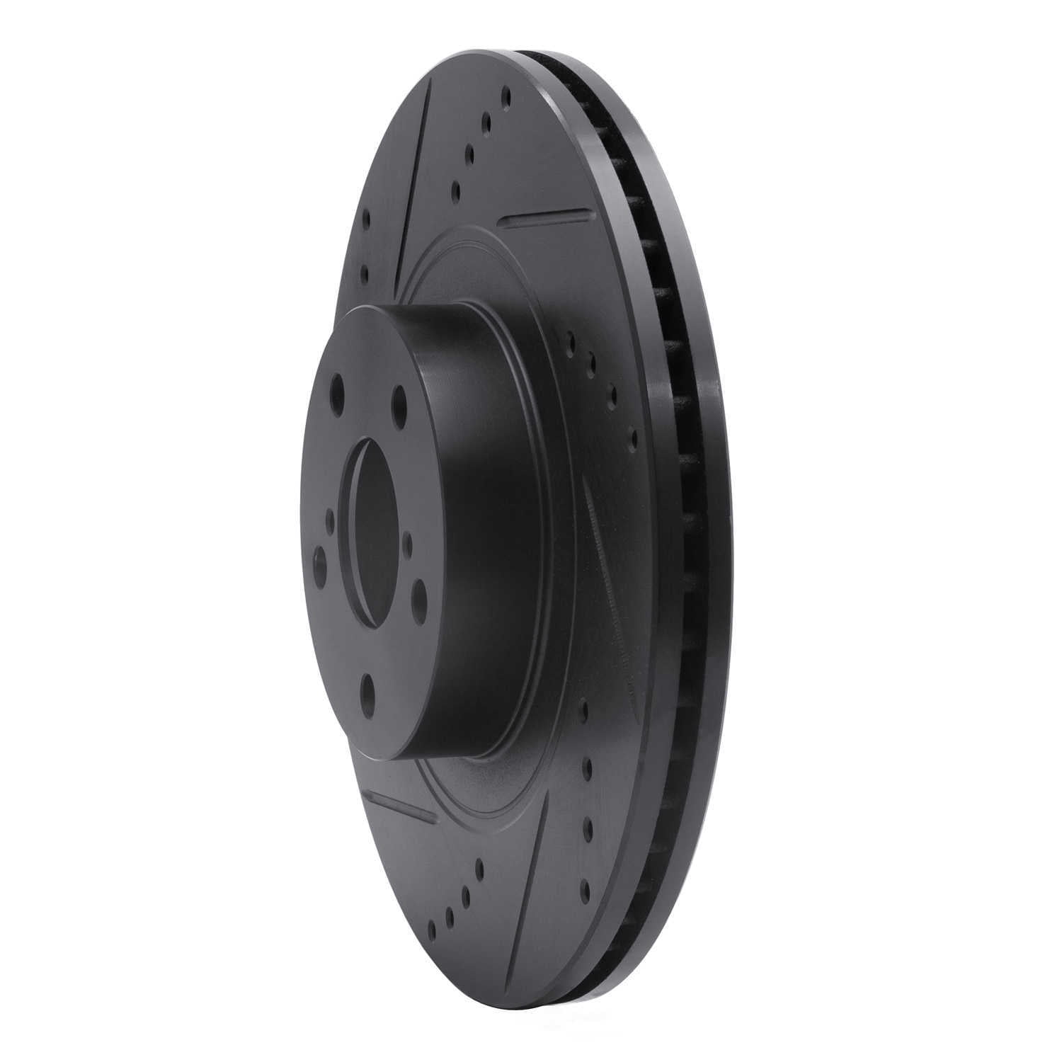 Dynamic Friction Company 633-13034L DFC Brake Rotor - Drilled And Slotted - Black