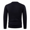 thumbnail image 2 of ZUKMRJPC Men's Round Neck Sweater Soft Comfy Solid Color Knitted Pullover Tops Fall Winter Warm Elastic Slim Fit Basic Sweater, 2 of 4