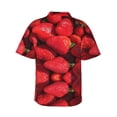 thumbnail image 3 of Haiem Strawberry Red Printed Hawaiian Shirt for Men - Men’s Casual Beach Summer Shirts - Stretch Fabric with Modern Fit-X-Large, 3 of 9