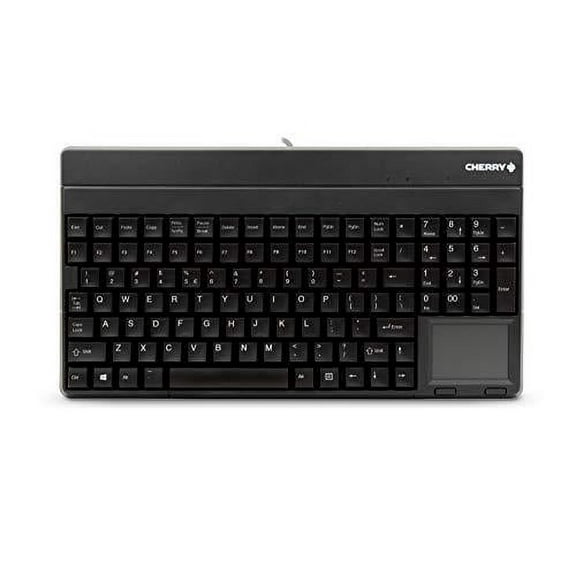 cherry g86-62401 compact keyboard - integrated touchpad - usb - black- spill resistant (g86-62401euadaa)