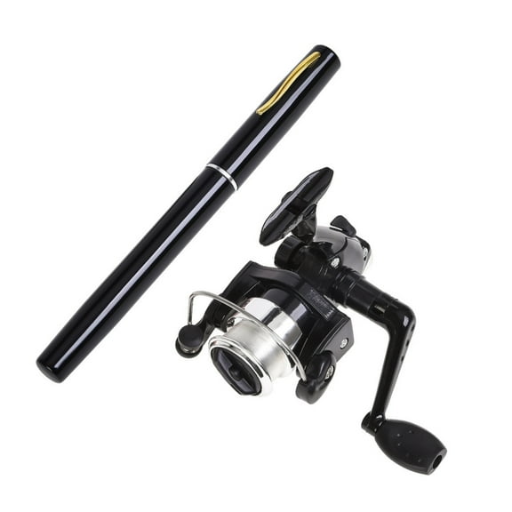 Aurgiarme Small Pen Styles Fishing Rod Set Light Weight Pocket Telescopic Fishing Rod Set with Fishing Reel for Winter Ice Fishing