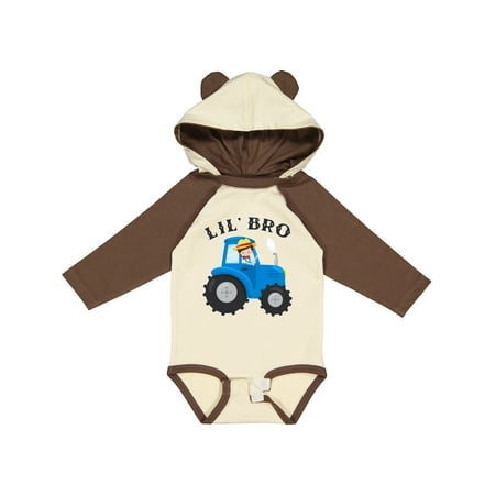 

Inktastic Farmer Tractor Little Bro Gift Baby Boy Long Sleeve Bodysuit
