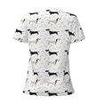 thumbnail image 5 of Wukai Dachshund Dog Casual V-Neck Graphic Tees for Women: Lightweight and Breathable Summer Tops with Stylish Design-Medium, 5 of 8
