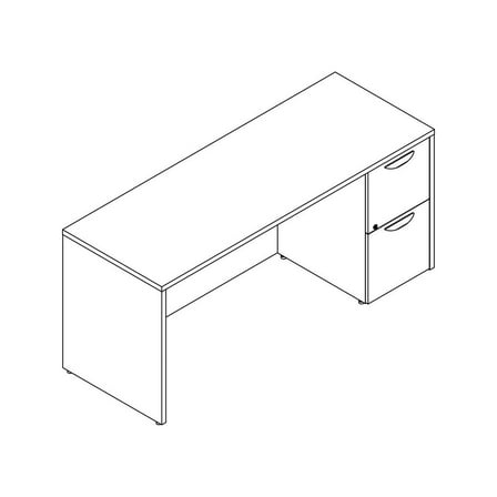 Lorell PC2466RGE Prominence 2.0 Gray Elm Laminate Desk Unit