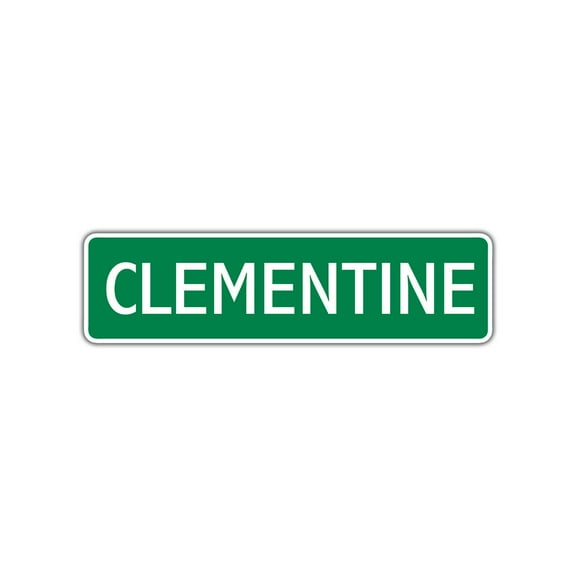 Clementine Girls Children Name Letter Printed Plaque Decoration Indoor Outdoor Unique Label Wall Novelty Aluminum Metal Sign 4"x13.5"