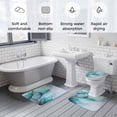thumbnail image 6 of Marble Texture Bathroom Rugs Set Teal Gold Cracks Abstract Modern Non Slip Absorbent Soft Bath Mats 3 Piece Set with Bathroom Rug, U-Shaped Floor Mat, Toilet Seat Cover Small Size, 6 of 9