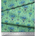 thumbnail image 2 of Soimoi Poly Georgette Fabric Pot & Artistic Flower Print Fabric by the Yard 42 Inch Wide, 2 of 3