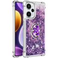 thumbnail image 6 of Glitter Clear Sparkly Bling Case for Xiaomi Poco F5, Flowing Liquid Quicksand Cover with Diamond Ring Holder Case for Xiaomi Redmi Note 12 Turbo/Poco F5  Purple, 6 of 7