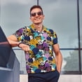 thumbnail image 4 of Balery Retro Panther Camisa Polo de Hombre con Estampado, de Manga Corta y Tejido Medio, Camisa Tipo Golf Polo-Large, 4 of 6