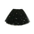 thumbnail image 3 of Huowey Kids Girls Dance Tutu Skirts High Waist Pom Pom Ruffles Tulle Party Ballet Skirt Tiered Layered Tulle Dancewear,Black,8-9 Years, 3 of 6