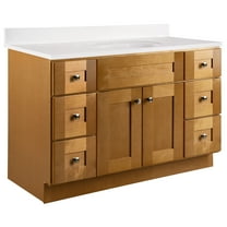 Design House Brookings 49" x 22" Assembled Bath Vanity with 4" Centerset Top, Modern Birch/White
