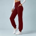 thumbnail image 2 of Agkizg Women's Yoga Jogger Pants, Solid Pants Elastic Waist Fashion Athletic Casual Long Trousers with Pockets, 2 of 7