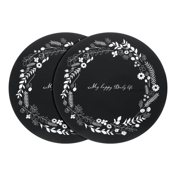 2 piezas de alfombrillas protectoras para cocina de inducción, Protector de estufa de inducción, Patrón de flores (Negro)