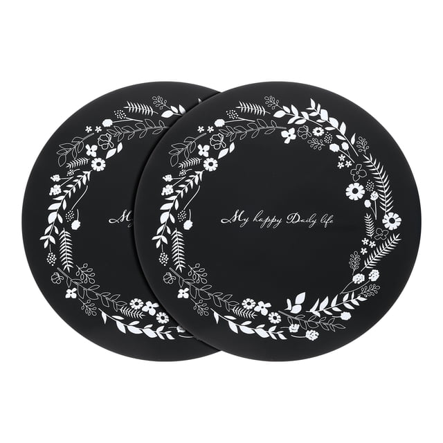 2 piezas de alfombrillas protectoras para cocina de inducción, Protector de estufa de inducción, Patrón de flores (Negro)